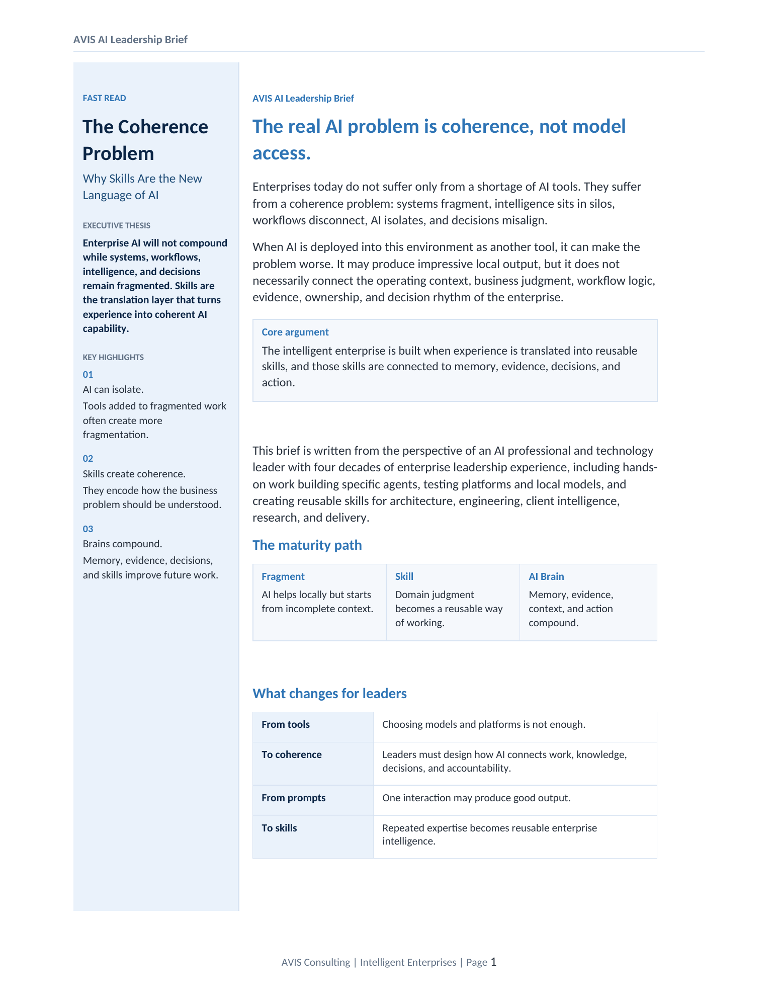 Page 1 preview of The Coherence Problem brief